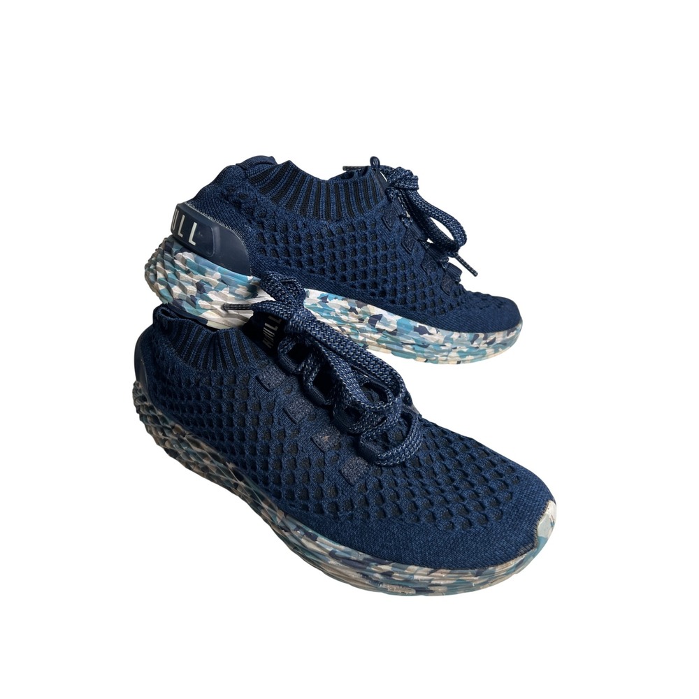 NOBULL Knit Runner Women 9 Navy Blue Camo Sole Breathable Training Sneakers